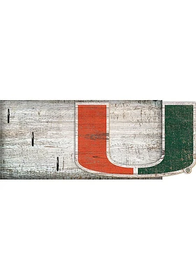 Miami Hurricanes Key Holder Sign - Orange