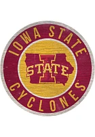 Iowa State Cyclones State Circle Sign Sign - Red