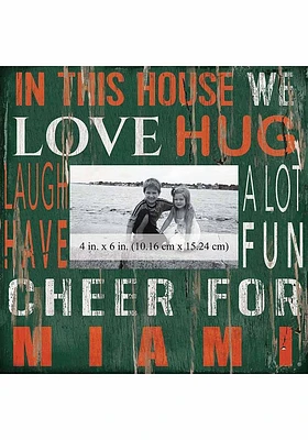 Miami Hurricanes In This House 10x10 Picture Frame - Orange
