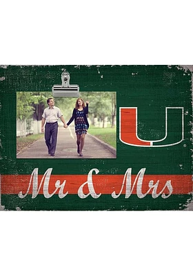 Miami Hurricanes Mr and Mrs Clip Picture Frame - Orange