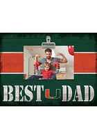 Miami Hurricanes Best Dad Striped Clip Picture Frame - Orange