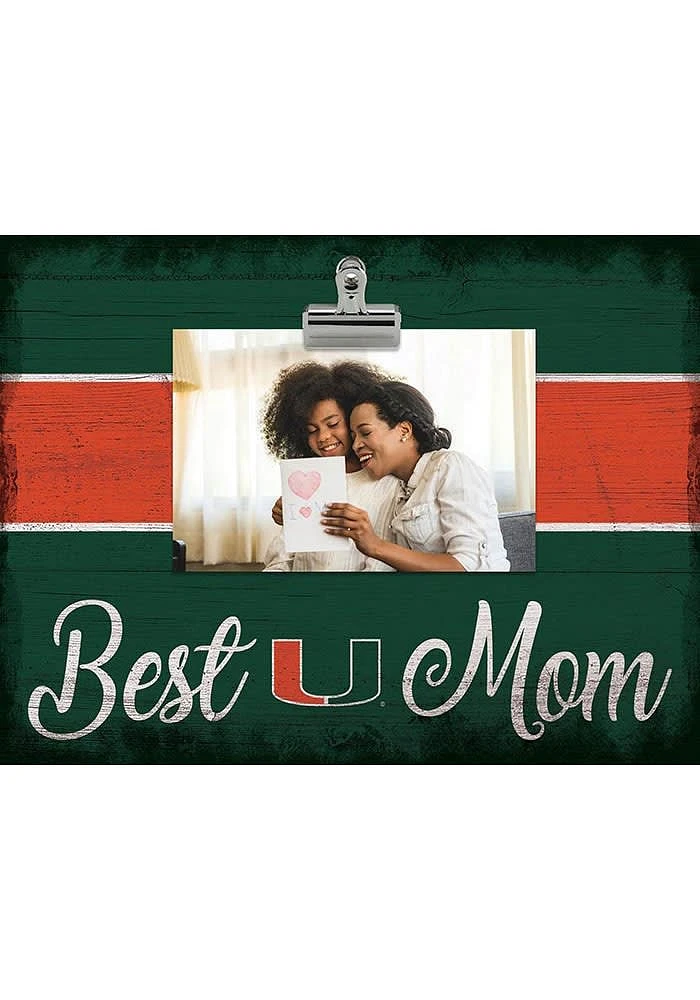 Miami Hurricanes Best Mom Clip Picture Frame - Orange