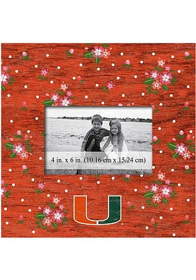 Miami Hurricanes Floral Picture Frame - Orange
