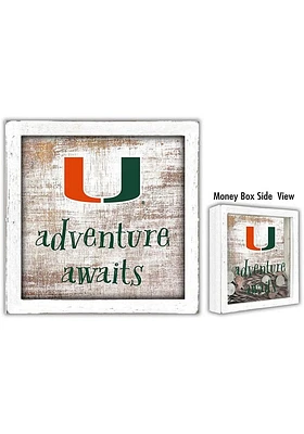 Miami Hurricanes Adventure Awaits Box Sign - Orange