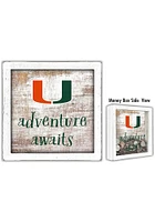 Miami Hurricanes Adventure Awaits Box Sign - Orange