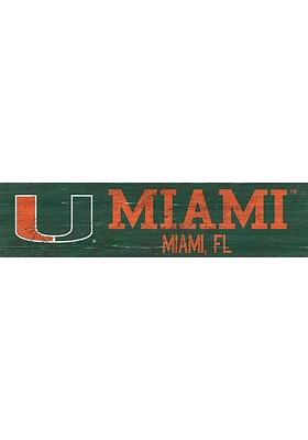 Miami Hurricanes 6x24 Sign - Orange