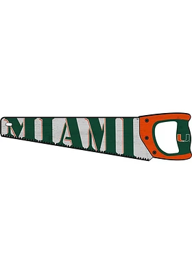Miami Hurricanes Wood Handsaw Sign - Orange