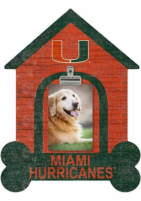 Miami Hurricanes Dog Bone House Clip Picture Frame - Orange