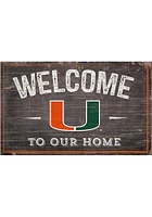Miami Hurricanes Welcome to our Home Sign - Orange