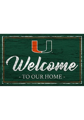 Miami Hurricanes Team Welcome 11x19 Sign - Orange
