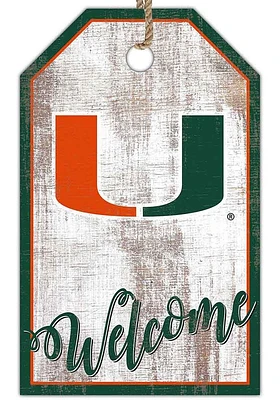 Miami Hurricanes Welcome Team Tag Sign - Orange