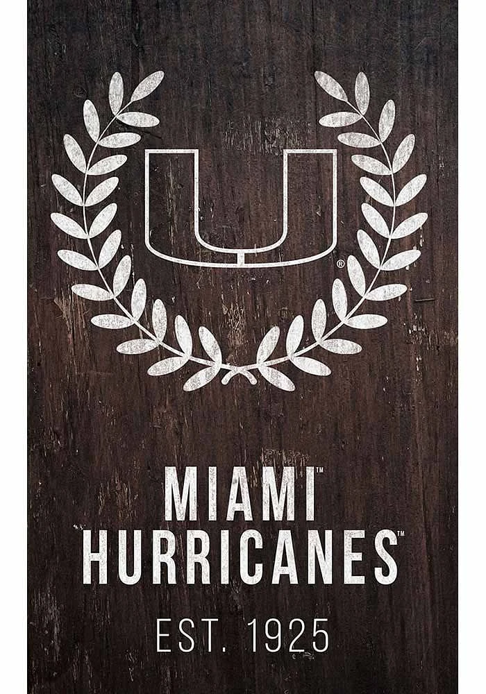 Miami Hurricanes Laurel Wreath Sign - Orange