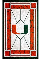 Miami Hurricanes Stained Glass Sign - Orange