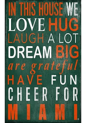 Miami Hurricanes In This House Sign - Orange