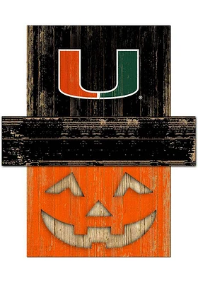 Miami Hurricanes Pumpkin Head Sign - Orange