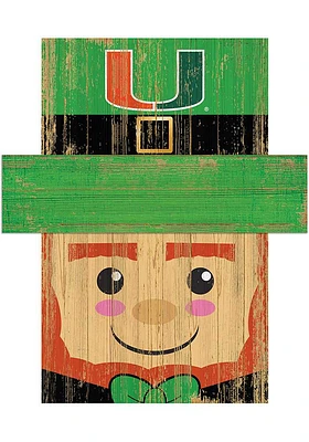 Miami Hurricanes Leprechaun Head Sign - Orange