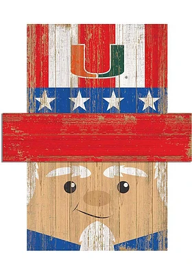 Miami Hurricanes Patriotic Head Sign - Orange