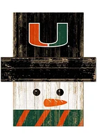 Miami Hurricanes Snowman Head Sign - Orange