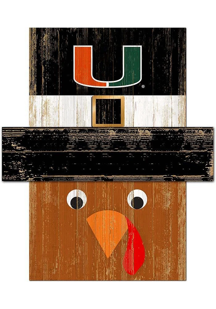 Miami Hurricanes Turkey Head Sign - Orange
