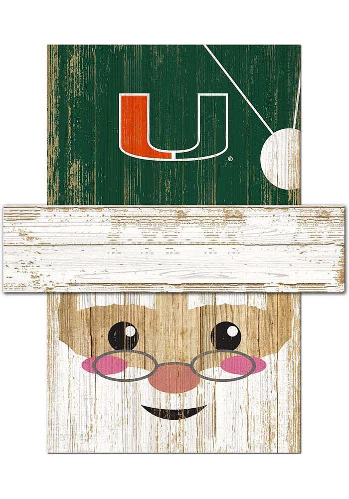 Miami Hurricanes Santa Head Sign - Orange