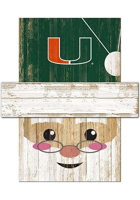 Miami Hurricanes Santa Head Sign - Orange