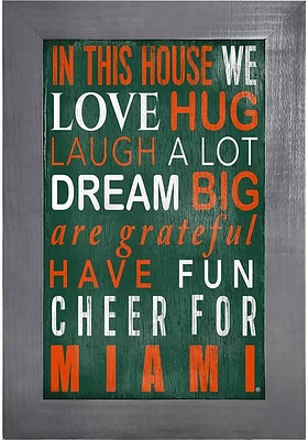 Miami Hurricanes In This House Picture Frame - Orange