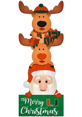 Miami Hurricanes 31 Inch Santa Stack Leaner Sign - Orange