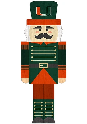 Miami Hurricanes 31 Inch Nutcracker Leaner Sign - Orange