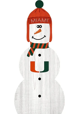 Miami Hurricanes Snowman Leaner Sign - Orange