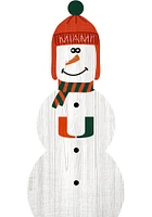 Miami Hurricanes Snowman Leaner Sign - Orange