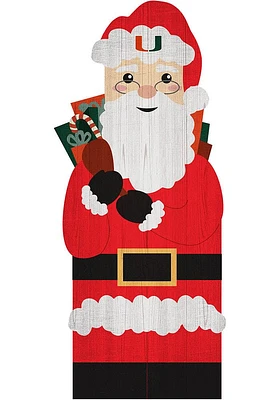 Miami Hurricanes 31 Inch Santa Leaner Sign - Orange