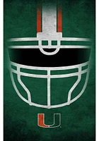 Miami Hurricanes Ghost Helmet 17x26 Sign - Orange