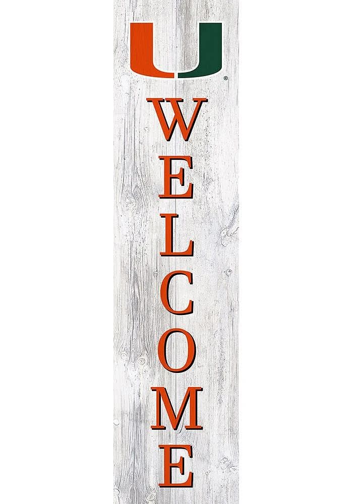 Miami Hurricanes 48 Inch Welcome Leaner Sign - Orange