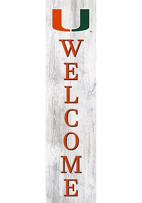 Miami Hurricanes 48 Inch Welcome Leaner Sign - Orange