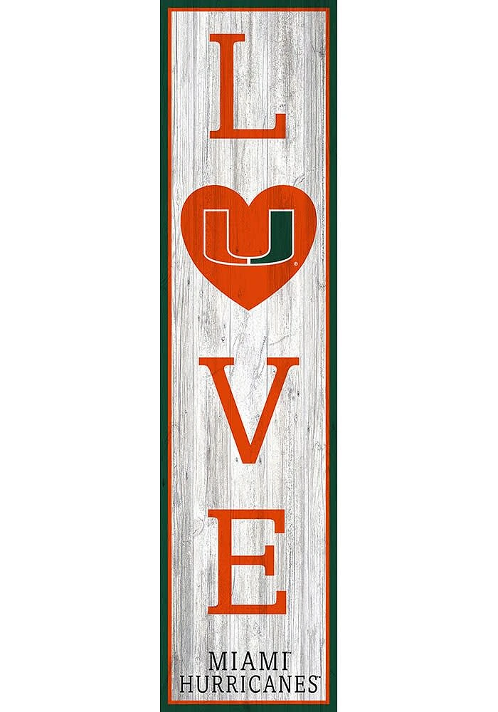 Miami Hurricanes 48 Inch Love Leaner Sign - Orange