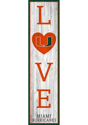 Miami Hurricanes 48 Inch Love Leaner Sign - Orange