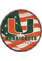 Miami Hurricanes Flag 24 Inch Barrel Top Sign - Orange