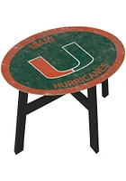 Miami Hurricanes Distressed Side Orange End Table