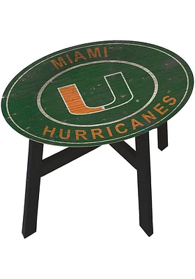 Miami Hurricanes Vintage Heritage Side Orange End Table