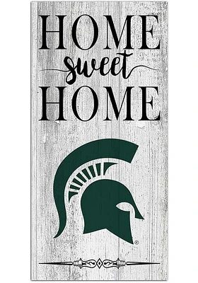 Michigan State Spartans Home Sweet Home Whitewashed Sign - Green