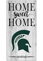 Michigan State Spartans Home Sweet Home Whitewashed Sign - Green