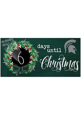 Michigan State Spartans Chalk Christmas Countdown Sign - Green