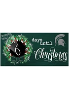 Michigan State Spartans Chalk Christmas Countdown Sign - Green