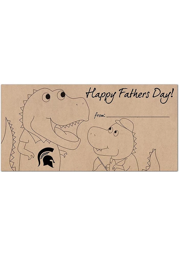 Michigan State Spartans Fathers Day Coloring Sign - Green