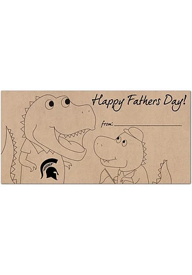 Michigan State Spartans Fathers Day Coloring Sign - Green