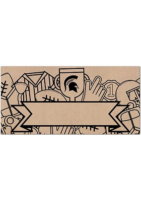 Michigan State Spartans Banner Coloring Sign - Green