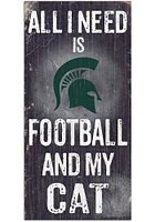 Michigan State Spartans Football and My Cat Sign - Green