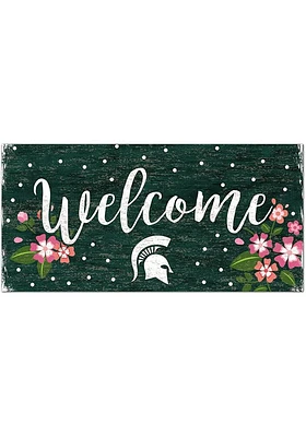 Michigan State Spartans Welcome Floral Sign - Green