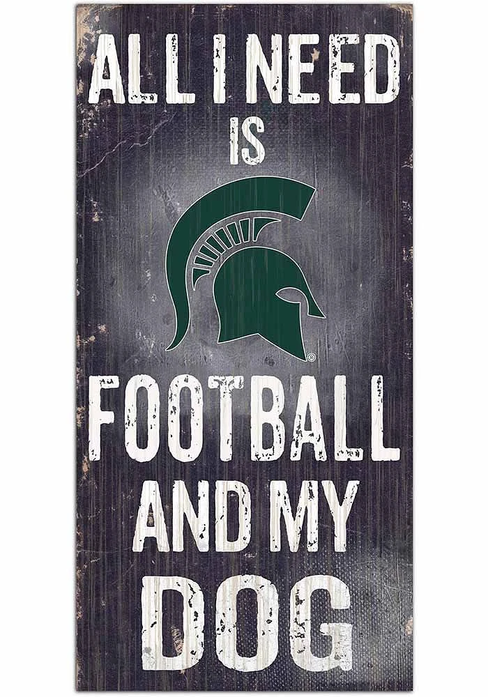 Michigan State Spartans Football and My Dog Sign - Green