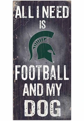 Michigan State Spartans Football and My Dog Sign - Green